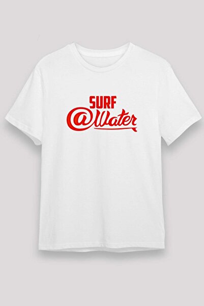 Darkhane Surf Printed Unisex White T-Shirt - Tshirt