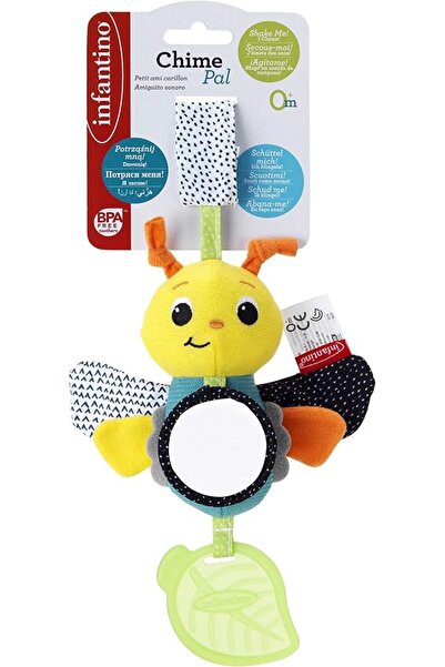 Infantino Chime Pal - Butterfly |Stroller & High Chair Toys|Baby Soft Plush Toys