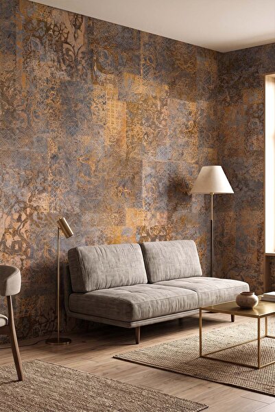 dreamwall Eskitme Motifli Beton Doku Görünümlü Tek Parça Tekstil Duvar Kağıdı
