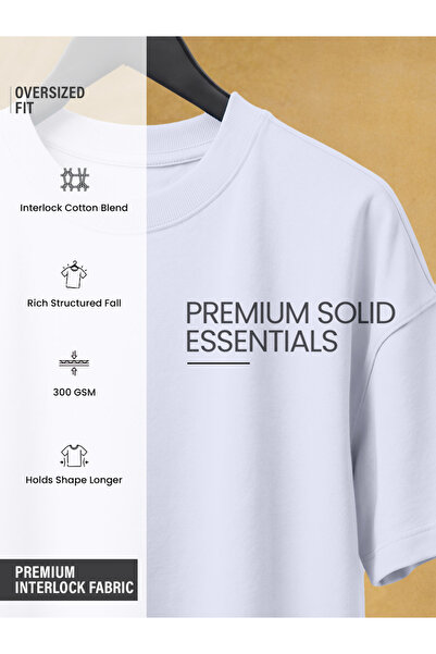 The Souled Store By Styli تي شيرت رجالي فاخر من القطن المنسوج بقصة واسعة
