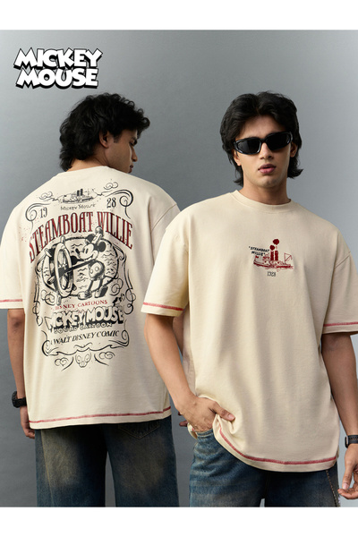 The Souled Store By Styli Men Mickey Mouse Steamboat Willie Graphic T-Shirt