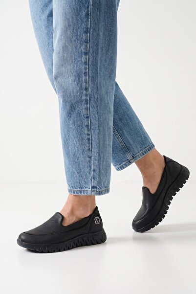 SEFERİ Women's Black Orthopedic Low-Sole Casual Sports Comfortable Shoes