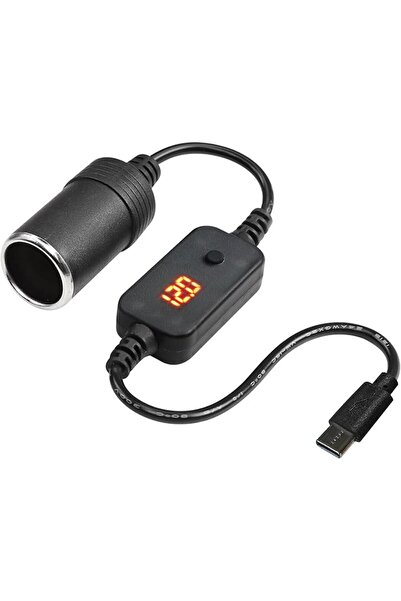 GENERAL USB C to 12V Car Lighter Adapter, 5V/9V/12V Adjustable Voltage, Type-...