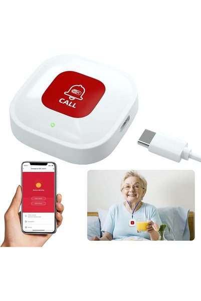 NALACAL WiFi Smart Alert Button, Rechargeable Wireless Call System, Home Safe...