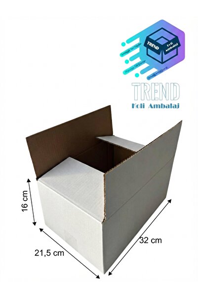 TREND KOLİ 32X21,5X16 Taşınma Kolisi Beyaz Çift Oluk 10 Adet Taşıma Ve Kargo ...