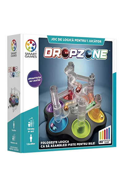 Smart Games Joc logic cu 80 de provocări - Dropzone, 8+ ani, ediție romană