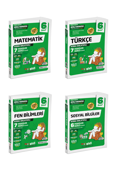 Gizli Yayınları Gizli 2027 6. Sınıf Matematik + Türkçe Fen + Sosyal Müfredatı...