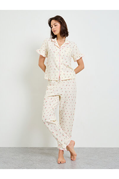 Take Two By Styli Floral Print Short Sleeve Pajama Set