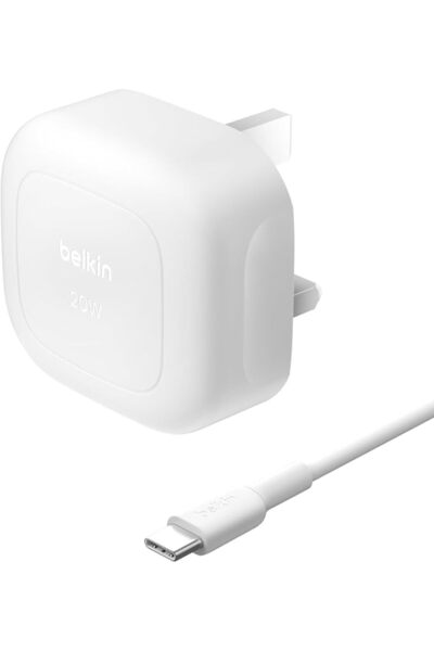 Belkin Limited شاحن حائط بيلكن بوست تشارج 20 واط، شحن سريع عبر USB-C، متوافق ...