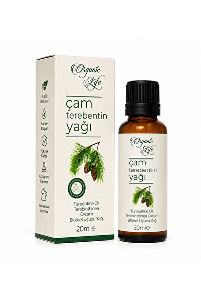 ORGANİK LİFE Organic Life Çam Terebentin Yağı 20 ML – Bitkisel Uçucu Yağ – Ar...