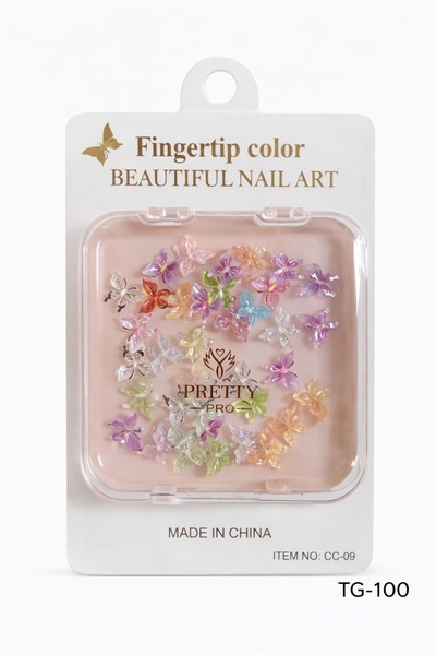 Gold Beauty 3D Fosforlu Kelebek Charm Tırnak Süsü - Protez tırnak Nail Art Sü...