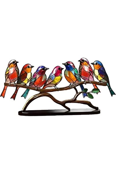 Generic Colorful Birds Statue Ornament Tabletop Decoration Acrylic Decorative...