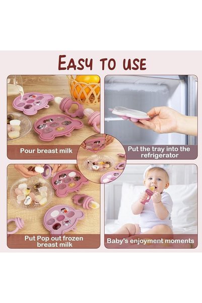 DMG TECH DMG Baby Food Feeder Pacifier, عضاضة التسنين فواكه, Silicone Fruit Feeder with Food Storage & Popsic