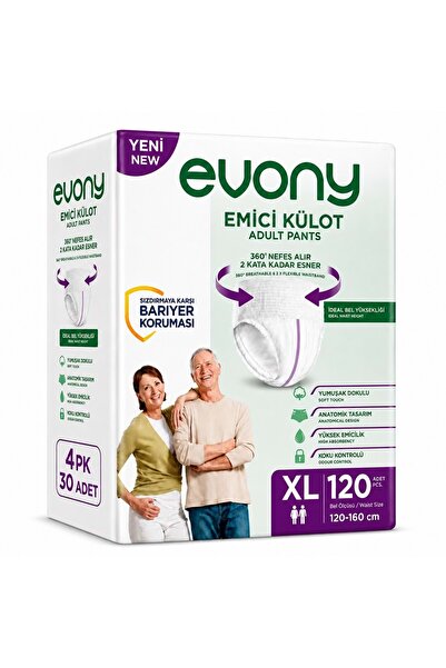 Evony Yetişkin Bezi Emici Külot XL - Ekstra Büyük - Extra Large 120 Adet