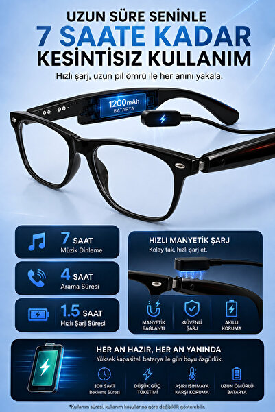 Eyesofia Akıllı Bluetooth Dokunmatik Kontrollü Müzik Arama ve Anlık Çeviri Öz...