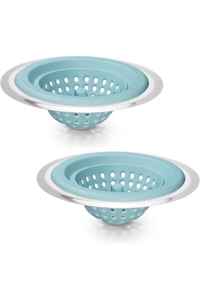 ALMEKAQUZ 2 PCS Sink Strainer, Silicone and Stainless Steel Kitchen Drainer B...