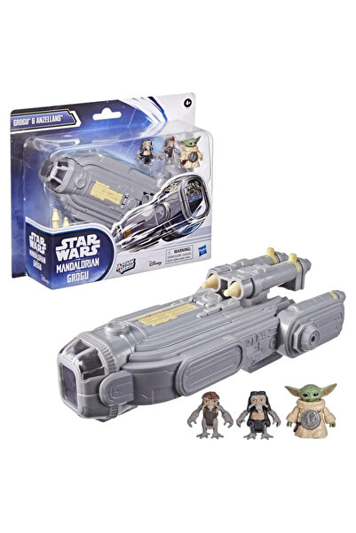 Star Wars Vehicul cu 3 figurine The Mandalorian și Grogu, Gri