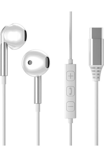 GENERAL سماعات أذن USB C، سماعات أذن من النوع C مع ميكروفون وتحكم في مستوى ال...