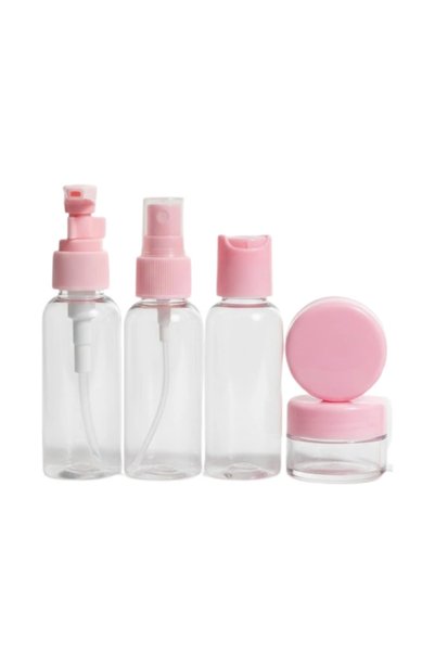 OEM Set portabil de 5 sticle de călătorie – Recipiente transparent pentru cosmetice