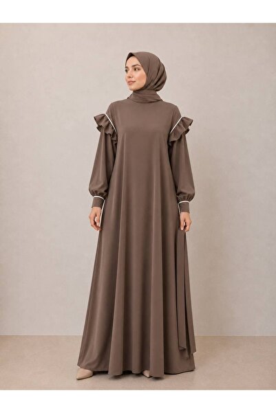 ankanoor Medina Silk Dress with Shoulder and Cuff Piping 150 cm Anka262038