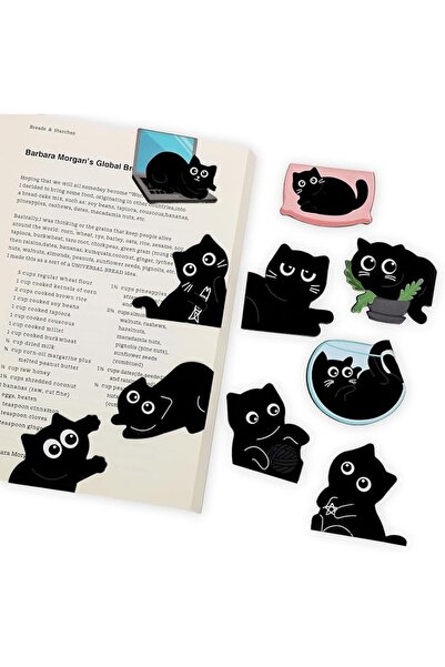 GENERAL 10 Pcs Black Cat Magnetic Bookmarks, Cute Book Marker Clips for Book ...