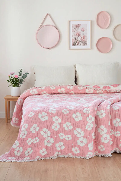 ForestFun Trendolin Çift Taraflı, Sakura Jakar Desenli, 5 Katlı, Dolgulu Müsl...