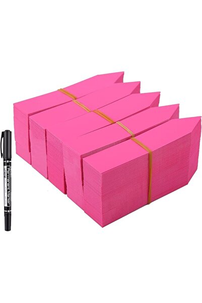 GENERAL Plant Labels, 100 Pcs Waterproof Pink Garden Tags Pink for Outdoor Pl...