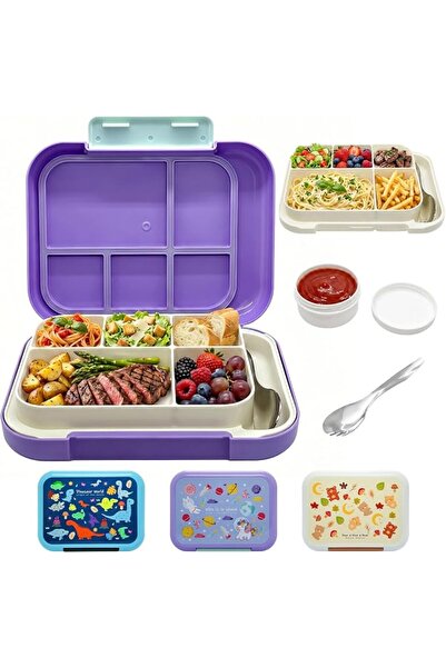 YAKITER Lunch Box for Kids, 900ml Leakproof Lunchbox Microwave and Dishwasher...