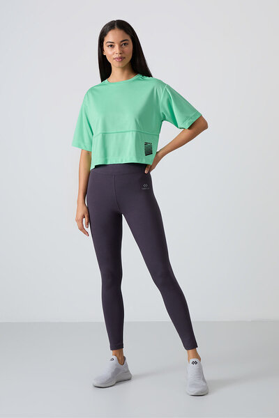 TOMMY LIFE Anthracite High Waist Slim Fit Skinny Leg Women's Leggings - 94011