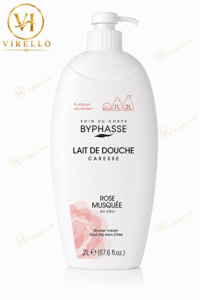 BYPHASSE Lait de Douche Caresse Rose Musquée du Chili – Cremă de Duș cu Măceș...
