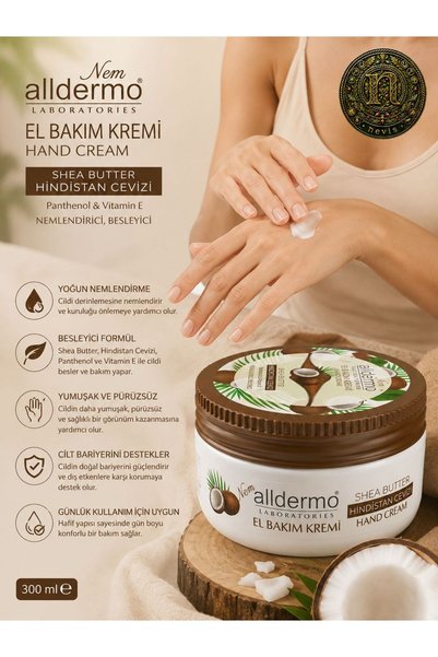 Hindistan Cevizli El Bakım Kremi – Panthenol & Vitamin E İçeren Nemlendirici ve Besleyici El Kremi