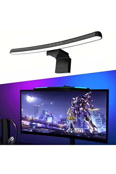 GENERAL مصباح شاشة الكمبيوتر، 7 أوضاع إضاءة RGB، إضاءة ملونة، يحمي العين من و...