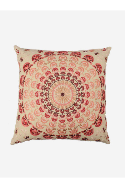 Sanskrutihomes By Styli Maroon Embroidery Cotton Square Cushion Cover