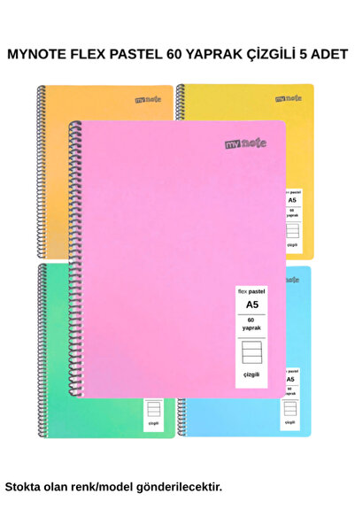 Mynote A5 Lined 60 Sheets Small Size Notebook 5 Pieces