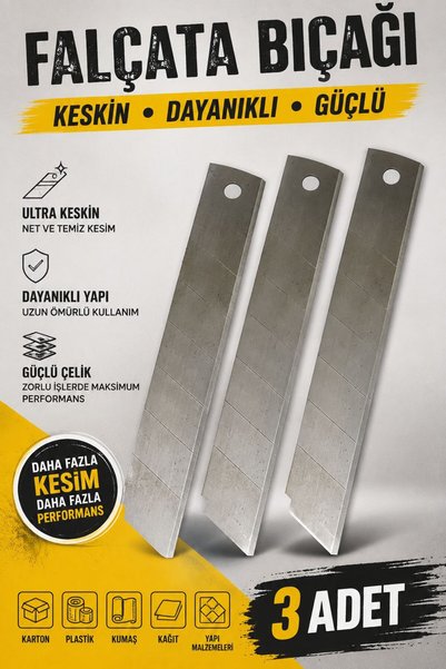 VENON 3 ADET | Falçata Yedek Bıçağı || Kırılabilir Segmentli || Maket Bıçağı ...