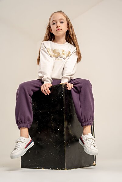 U.S. Polo Assn. طقم بناتي مكون من قطعتين US2711-4 STONE