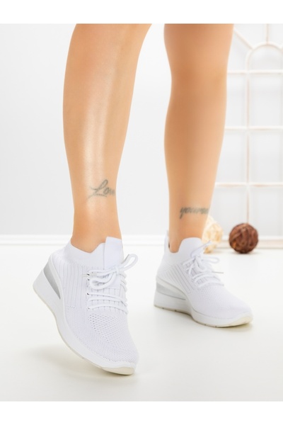 EMAS Pantofi sport dama albi din material textil Rosavia
