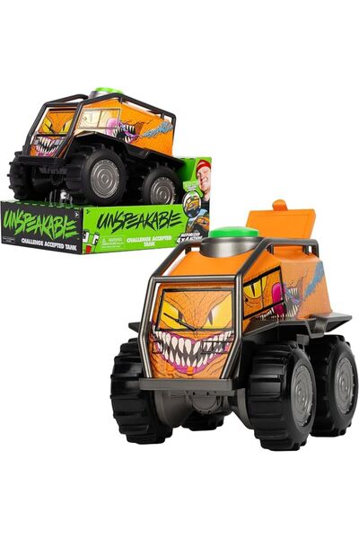 Unspeakable Challenge Accepted Tank, 8" Motorized Action Vehicle Toy with 4-W...