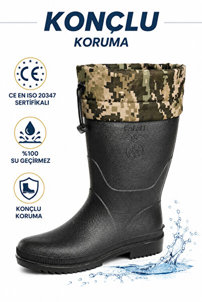 PALALI Del-Rey O4 CE Belgeli Su Geçirmez PVC Kısa İş Çizmesi Konçlu Unisex Ba...
