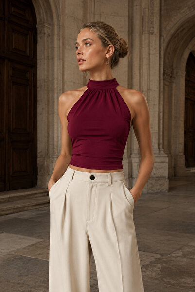 royal prime Women's Halter Neck Backless Blouse