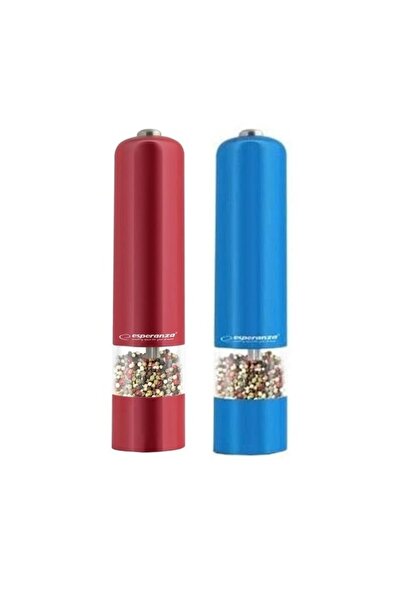 OEM Set de 2 râșnițe electrice de sare și piper, roșu și albastru EKP001RB