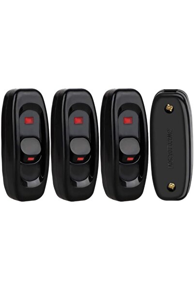 Elikliv 4PCS Appliance Inline Cord Switch Black AC 250V 10A Heavy Duty Thru S...