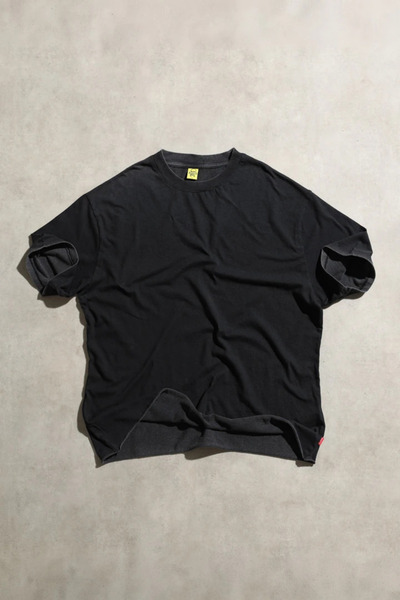 Overdrive Raw Edge Black Oversize Unisex Kısa Kol T-Shirt