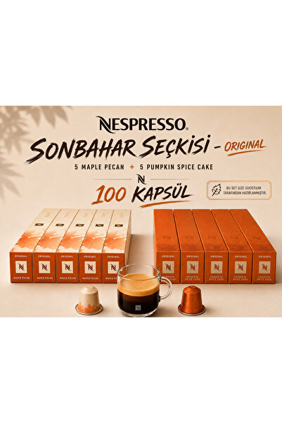 Nespresso Autumn Selection 100 Capsules by Ghostium (Maple Pecan - Pumpkin Sp...