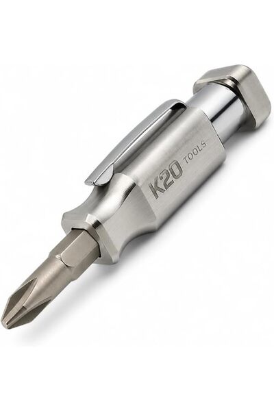 K20 Pocket Screwdriver with Magnet and Clip - Double Ended Phillips and Flat ...