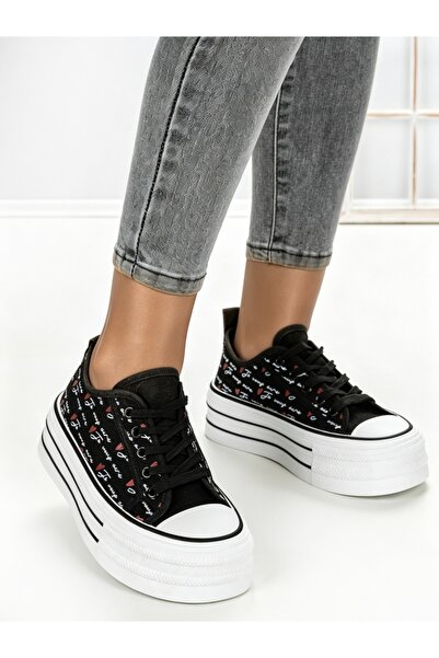 Red Jin Women's black sneakers made of textile material Ecavira
