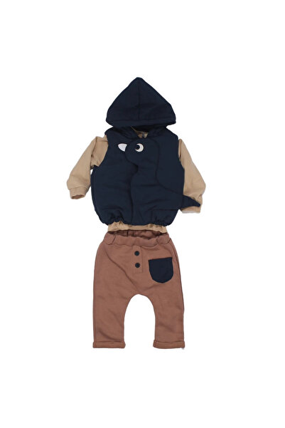 bebegen Baby Boy Navy Blue Dino Inflatable Vest 3-Piece Set