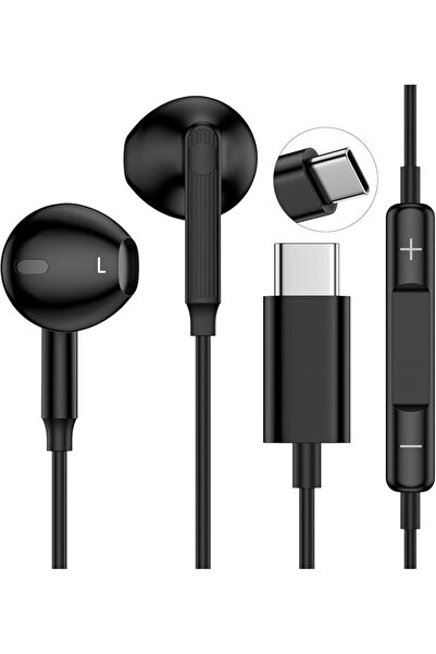 AL0 سماعات أذن USB C سلكية مع ميكروفون، سماعات داخل الأذن من النوع C مع خاصية...