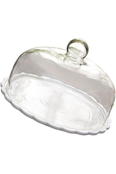 PRETYZOOM 1set Glass Cake Dome Cover for Food Dust Protection Pastry Display ...