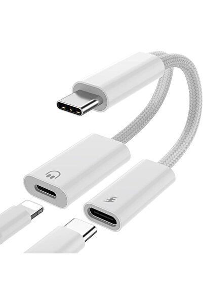 AZONEE محول صوت USB-C إلى Lightning 2 في 1 مع شحن بقوة 60 واط لآيفون 15 برو م...